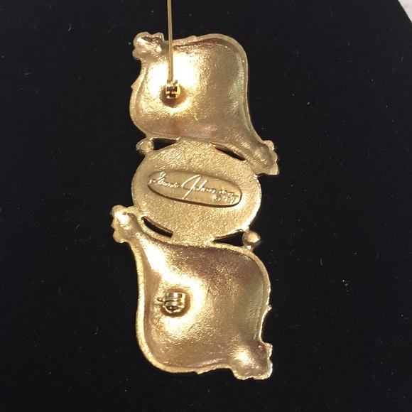 VINTAGE SIGNED GINNIE JOHANSON ‘89 PEARL BROOCH - Picture 2 of 5